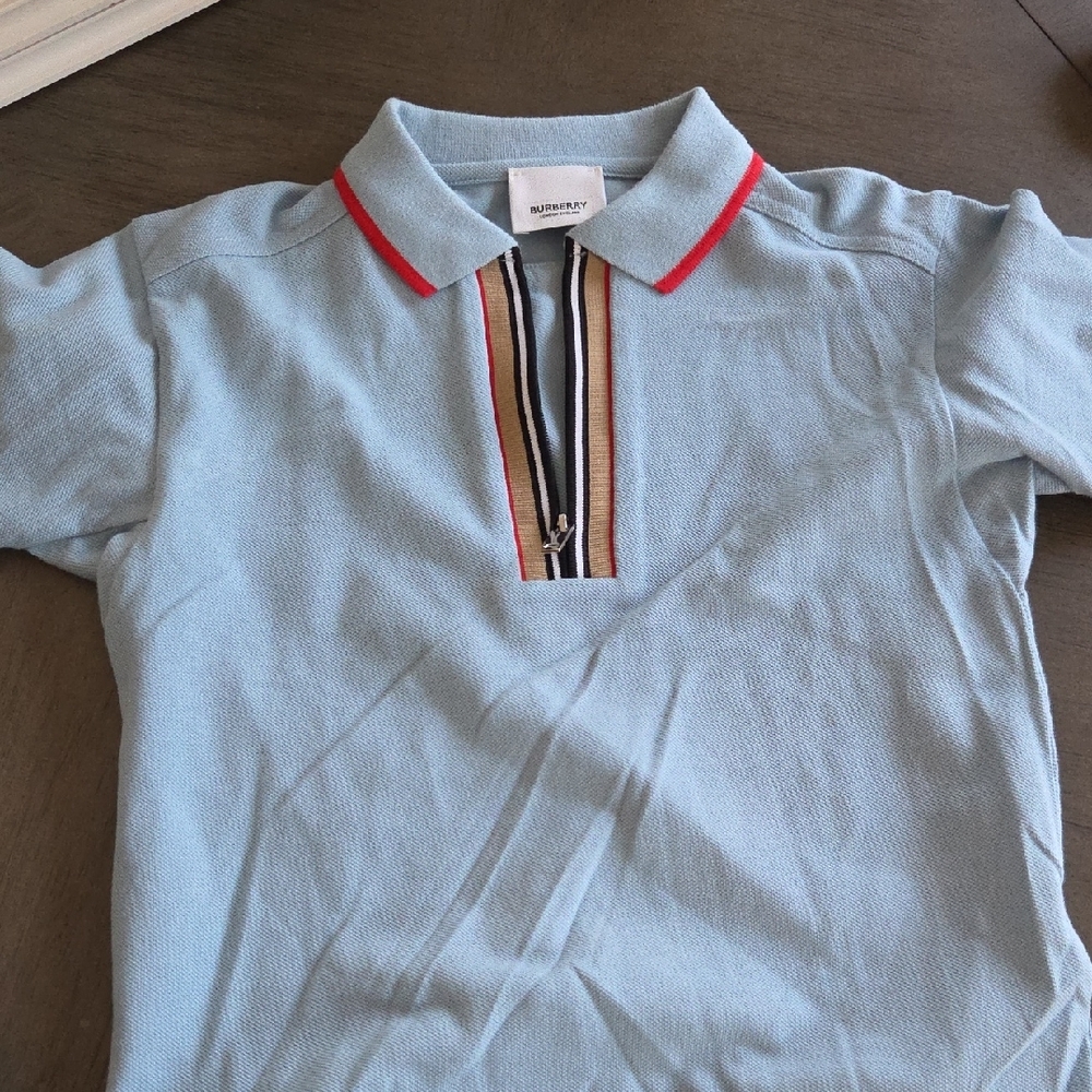 Burberry Kids Light Blue Polo Shirt